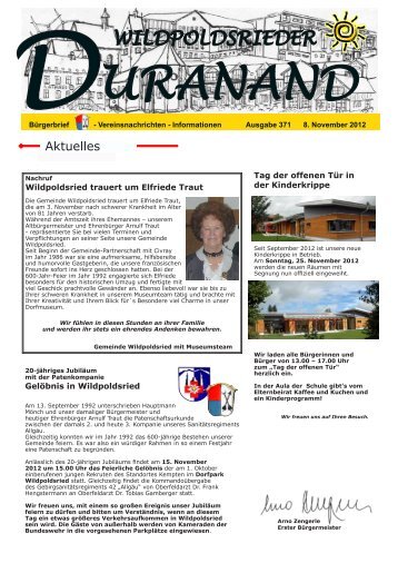 Ausgabe 371, 08. November 2012 - Wildpoldsried