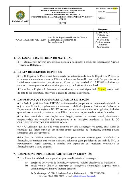 OBJETO: Registro de Preços para contratação de empresa ...