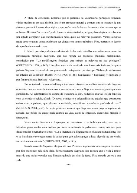 trabalho, opressão e língua: por uma análise do conto “a enxada”