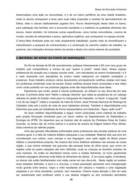 Bases da Educação Ambiental - UFPB Virtual - Universidade ...