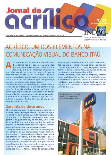 acrílico: um dos elementos na comunicação visual do - INDAC