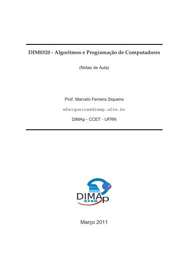 DIM0320 - Algoritmos e Programação de Computadores ... - DCA