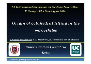 Origin of octahedral tilting in the perovskites - Université de Fribourg