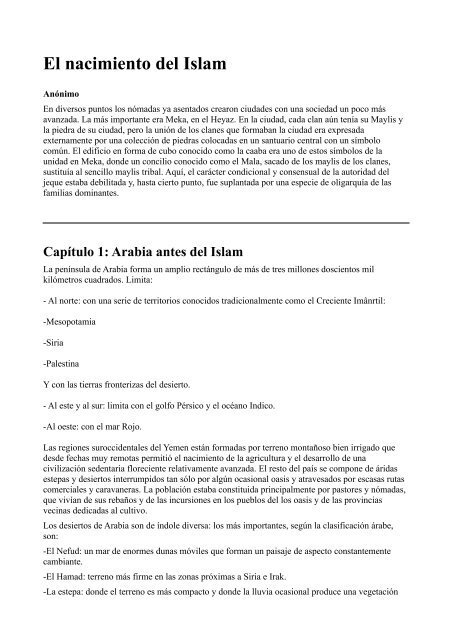 El nacimiento del Islam - Webislam