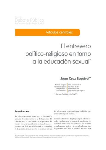 El entrevero político-religioso en torno a la educación sexual*