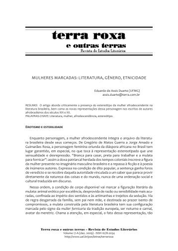 MULHERES MARCADAS: LITERATURA, GÊNERO, ETNICIDADE