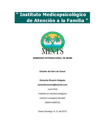 SEMINARIO INTERNACIONAL DE MIAMI Estudio del libro de Oseas ...