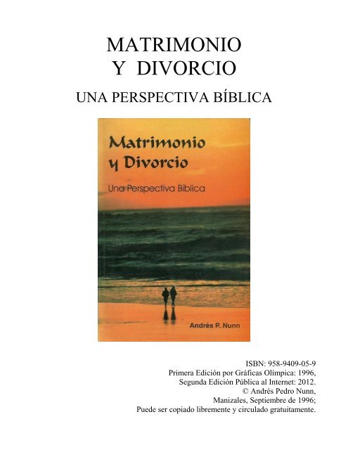 MATRIMONIO Y DIVORCIO, Una Perspectiva Bíblica