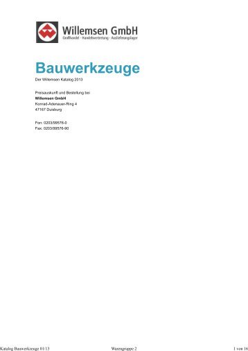 Bauwerkzeuge - Willemsen GmbH