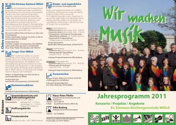 Jahresprogramm 2011 - Willicher MusikProjekt