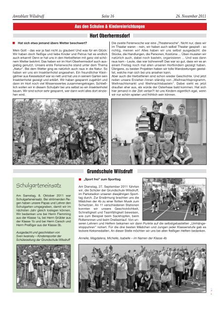 Amtsblatt Dezember 2011, Erscheinungstag - Stadt Wilsdruff