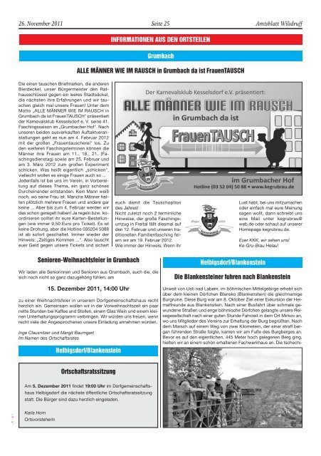 Amtsblatt Dezember 2011, Erscheinungstag - Stadt Wilsdruff