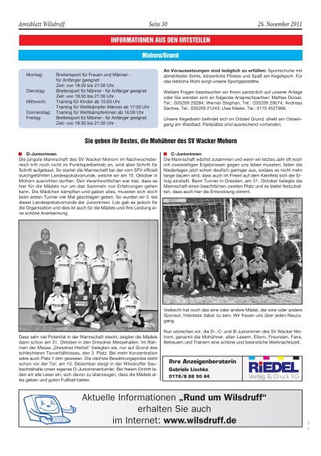 Amtsblatt Dezember 2011, Erscheinungstag - Stadt Wilsdruff