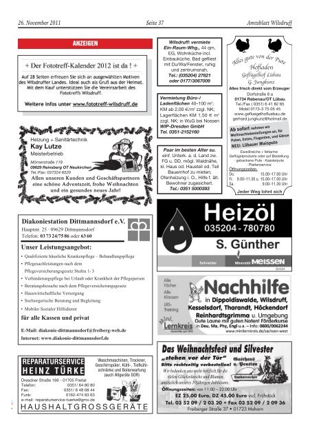 Amtsblatt Dezember 2011, Erscheinungstag - Stadt Wilsdruff