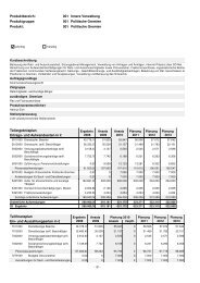 und Teilfinanzpläne je Produkt - Wilnsdorf