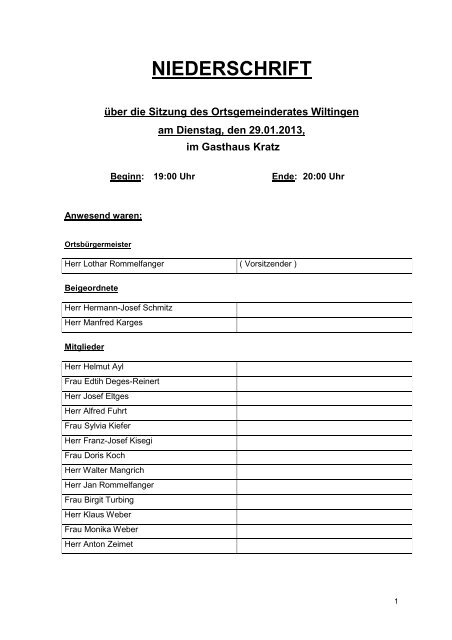 29.01.2013 - Ortsgemeinde Wiltingen