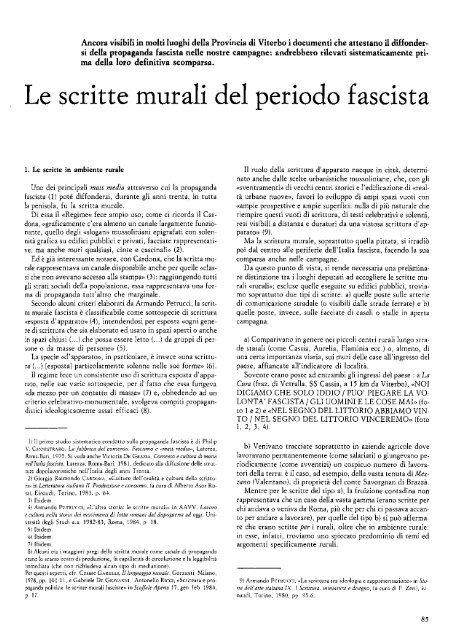 Le scritte murali del periodo fascista - Biblioteca consorziale di Viterbo