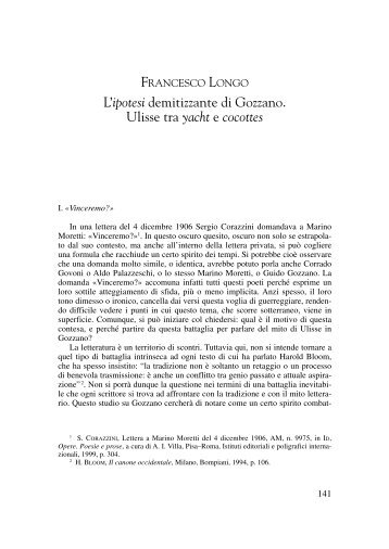 L'ipotesi demitizzante di Gozzano. Ulisse tra yacht e cocottes