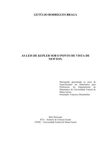 As leis de Kepler sob o ponto de vista de Newton - Departamento de ...