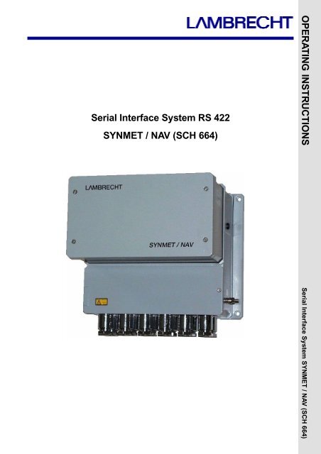 Serial Interface System RS 422 SYNMET / NAV (SCH 664) - Windaus