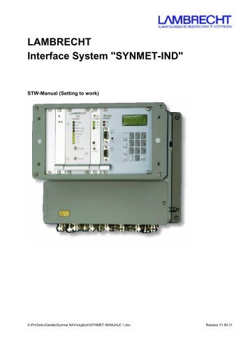 LAMBRECHT Interface System "SYNMET-IND" - Windaus