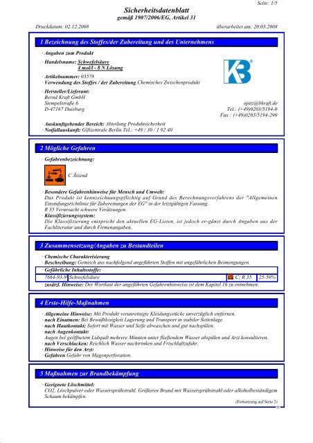 Sicherheitsdatenblatt - Windaus