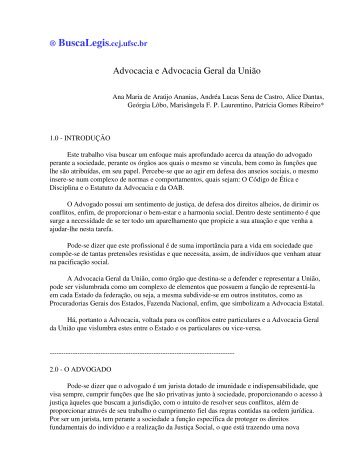 Advocacia e Advocacia Geral da União - BuscaLegis