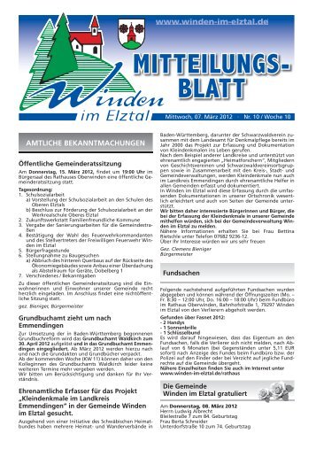 mitteilungsblatt - Winden im Elztal