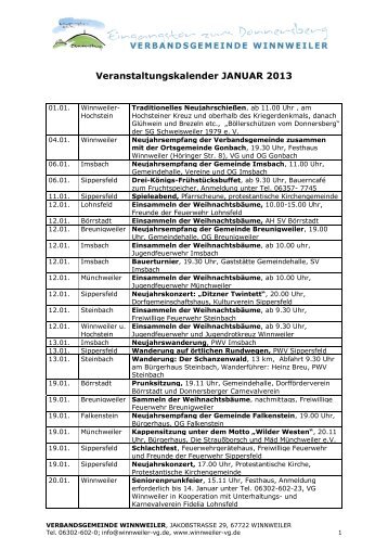 VAK Januar 2013_VG - Verbandsgemeinde Winnweiler