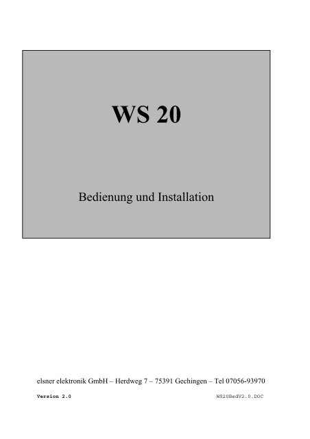 Bedienunsanleitung Ws20 Pdf