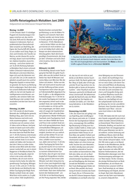 Schiffs-Reisetagebuch Molukken Juni 2009 - Wirodive