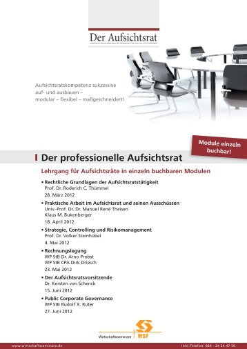 Der professionelle Aufsichtsrat - WSF Wirtschaftsseminare