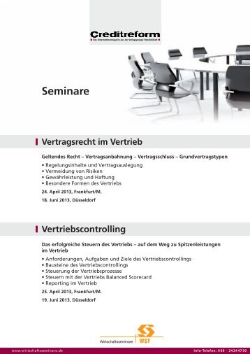 Vertriebscontrolling - WSF Wirtschaftsseminare