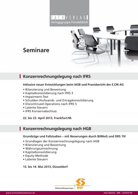 Konzernrechnungslegung nach IFRS - WSF Wirtschaftsseminare