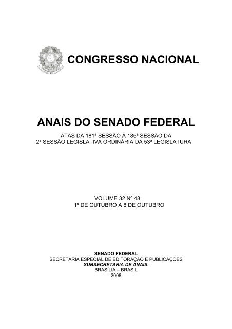 Ata da 181ª Sessão Não Deliberativa, Em 1º de ... - Senado Federal