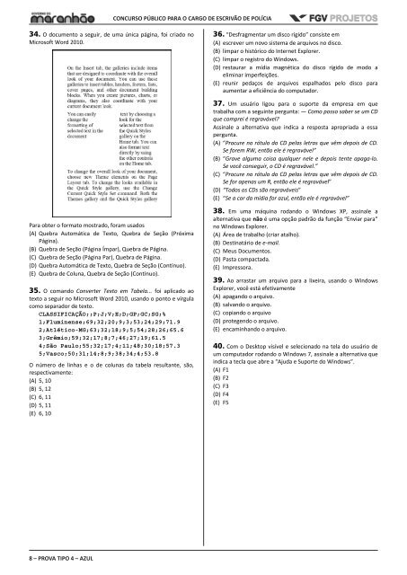 Escrivão de Polícia - Tipo 4 - FGV Projetos