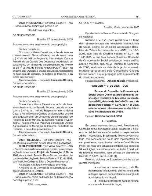 01-Contra Capa Vol 29 nº 49 - Senado Federal