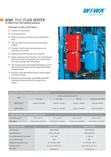 WIWA 3500 FLUID HEATER - WIWA Wilhelm Wagner GmbH & Co. Kg