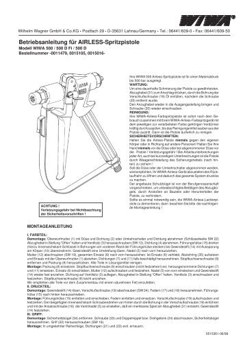 Betriebsanleitung für AIRLESS-Spritzpistole - WIWA Wilhelm ...