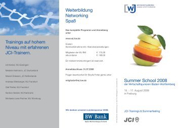 Summer School 2008 Weiterbildung Networking Spaß Trainings auf ...