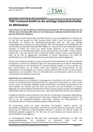 Pressemitteilung GV TSM 2011 - TSM Treuhand GmbH