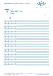 Luftfahrt T-Profile Lagerliste