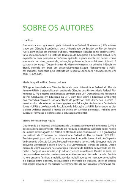 Revista Sinais Sociais N12 pdf - Sesc