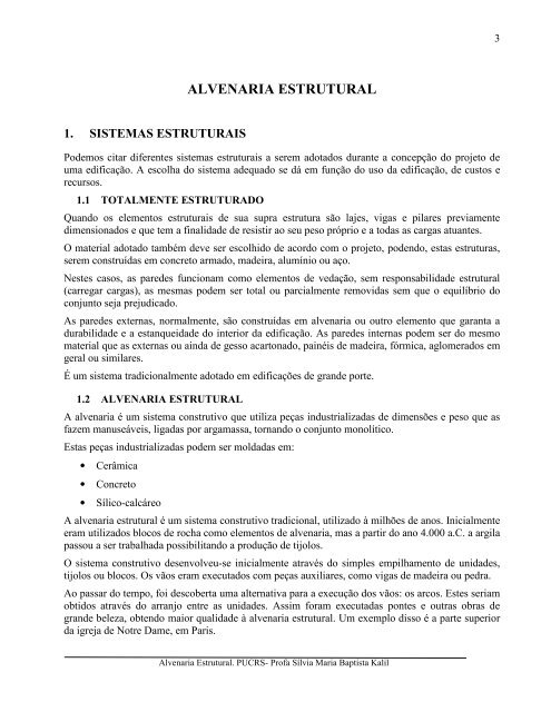 ALVENARIA ESTRUTURAL - pucrs