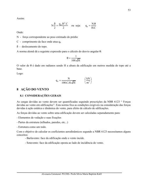 ALVENARIA ESTRUTURAL - pucrs