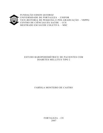 Estudo Baropodometrico de pacientes com diabetes Mellitus tipo 2