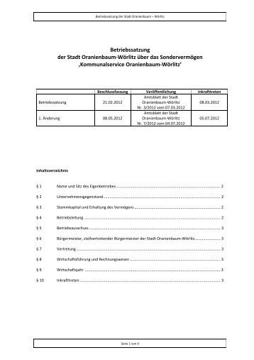 Kommunalservice Oranienbaum-Wörlitz - Wörlitzer Winkel