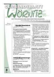 Aus dem Gemeinderat - WÃ¶rnitz