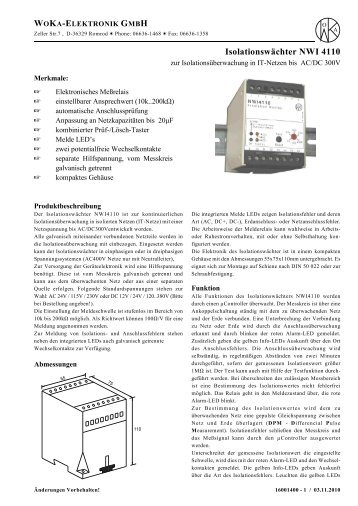 Isolationswächter NWI4110 - WoKa Elektronik