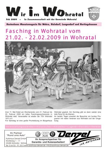 Wir im Wohratal Fasching in Wohratal vom 21.02. - 22.02.2009 in ...